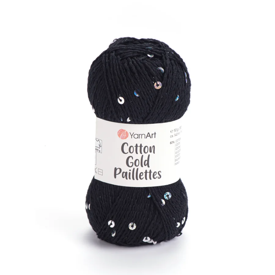 YarnArt Cotton Gold Paillettes — моток пряжи, оттенок 7101