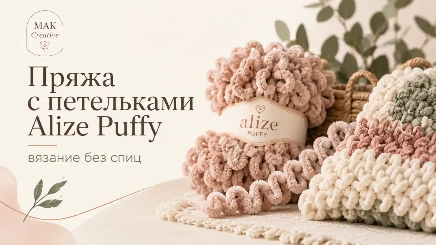 Пряжа с петельками Alize Puffy: вязание без спиц